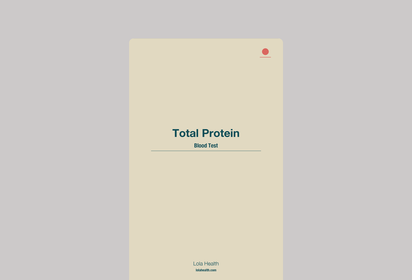 Protein (Total) - Lola Health