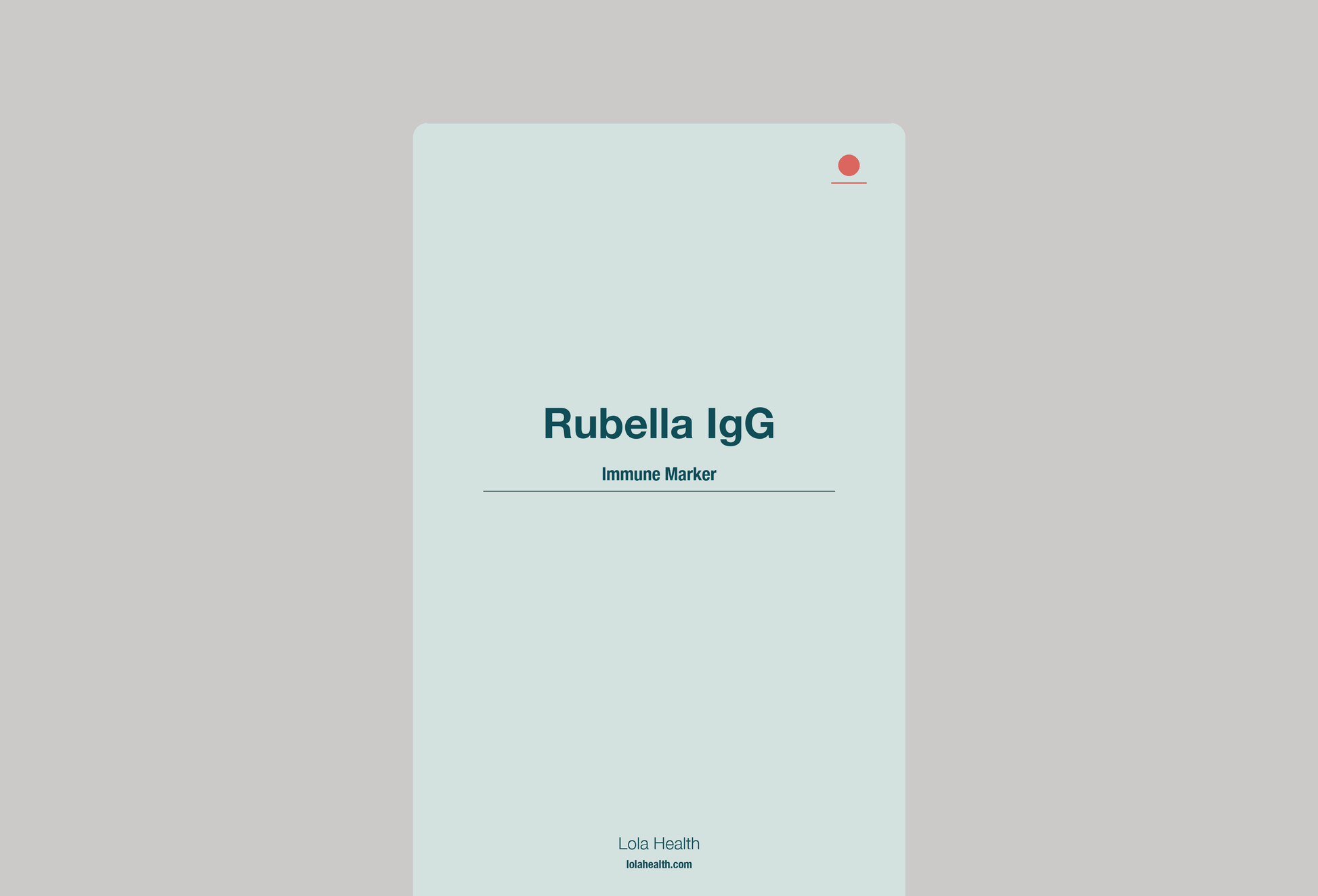 Rubella IgG - Lola Health