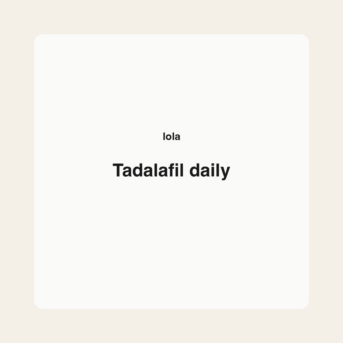 Tadalafil daily