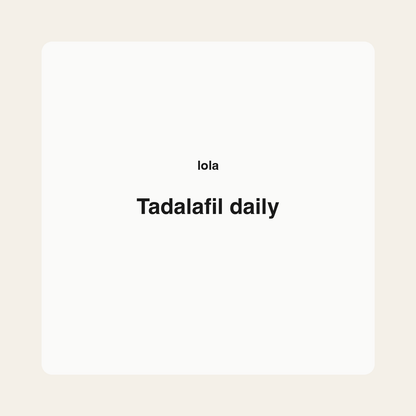 Tadalafil daily