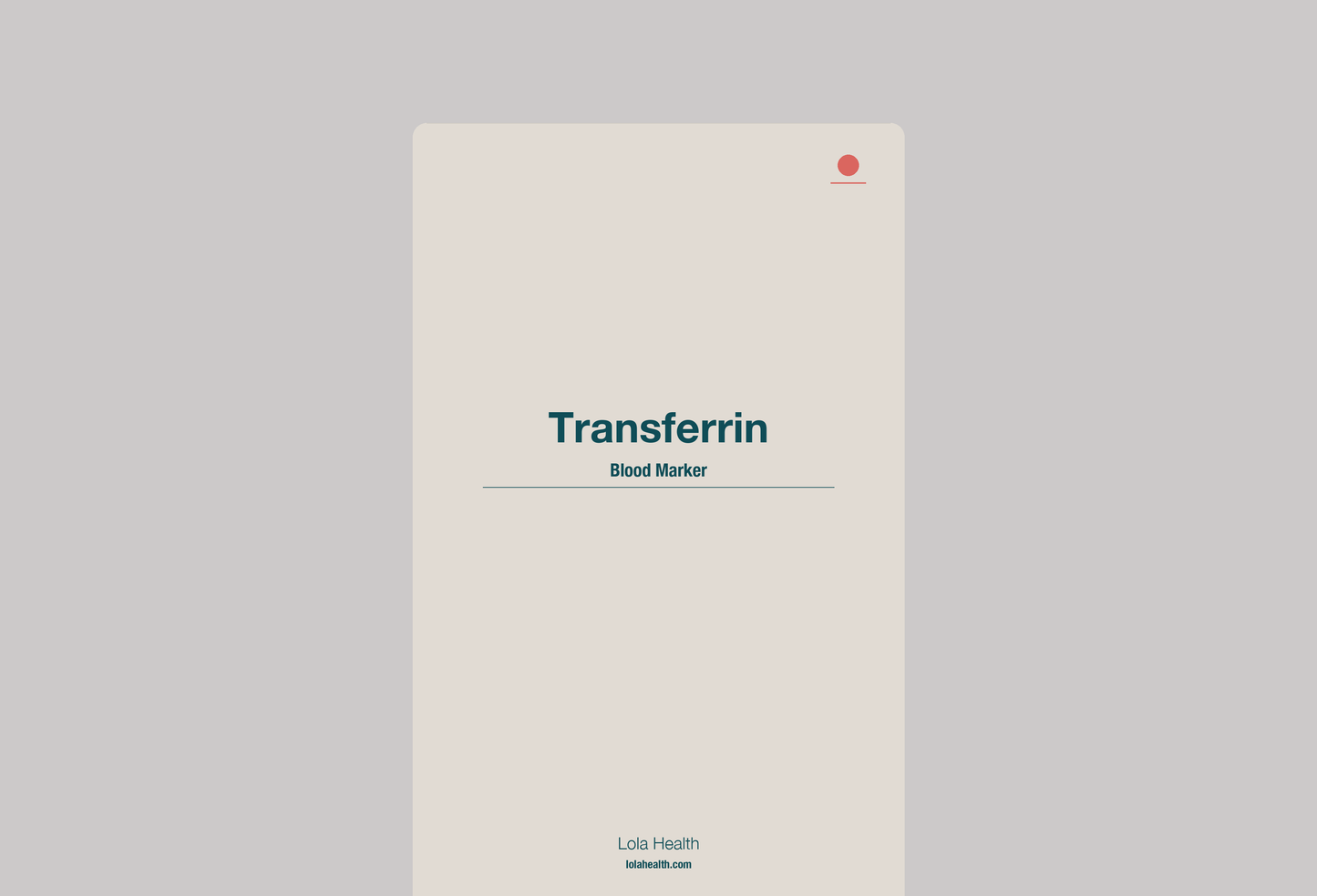 Transferrin - Lola Health