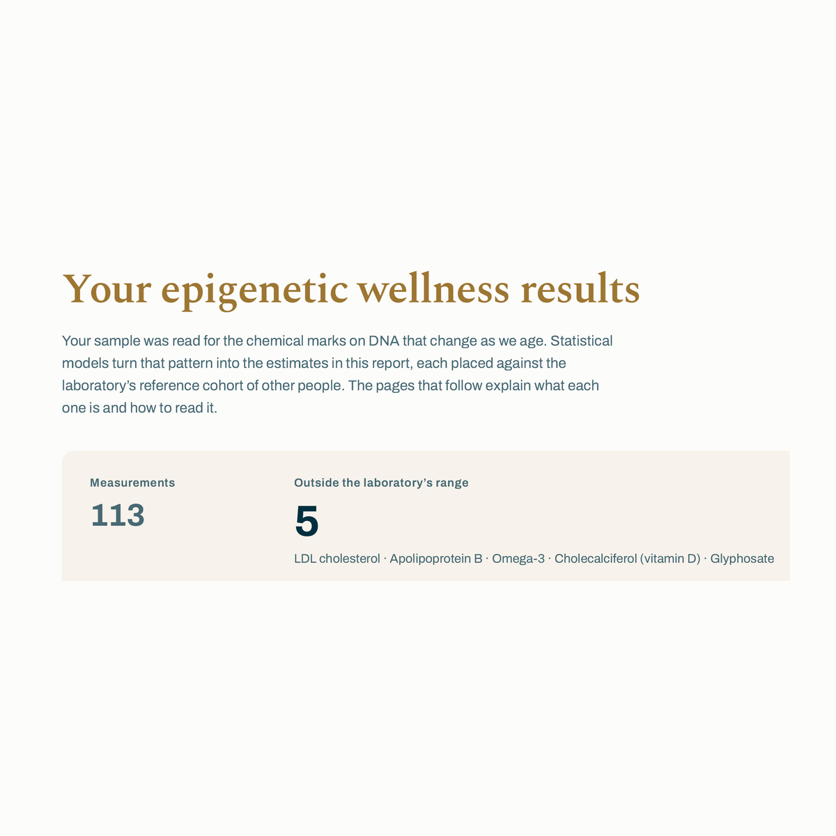 Lola TruHealth report: 113 measurements with 5 outside the laboratory range - Lola Health