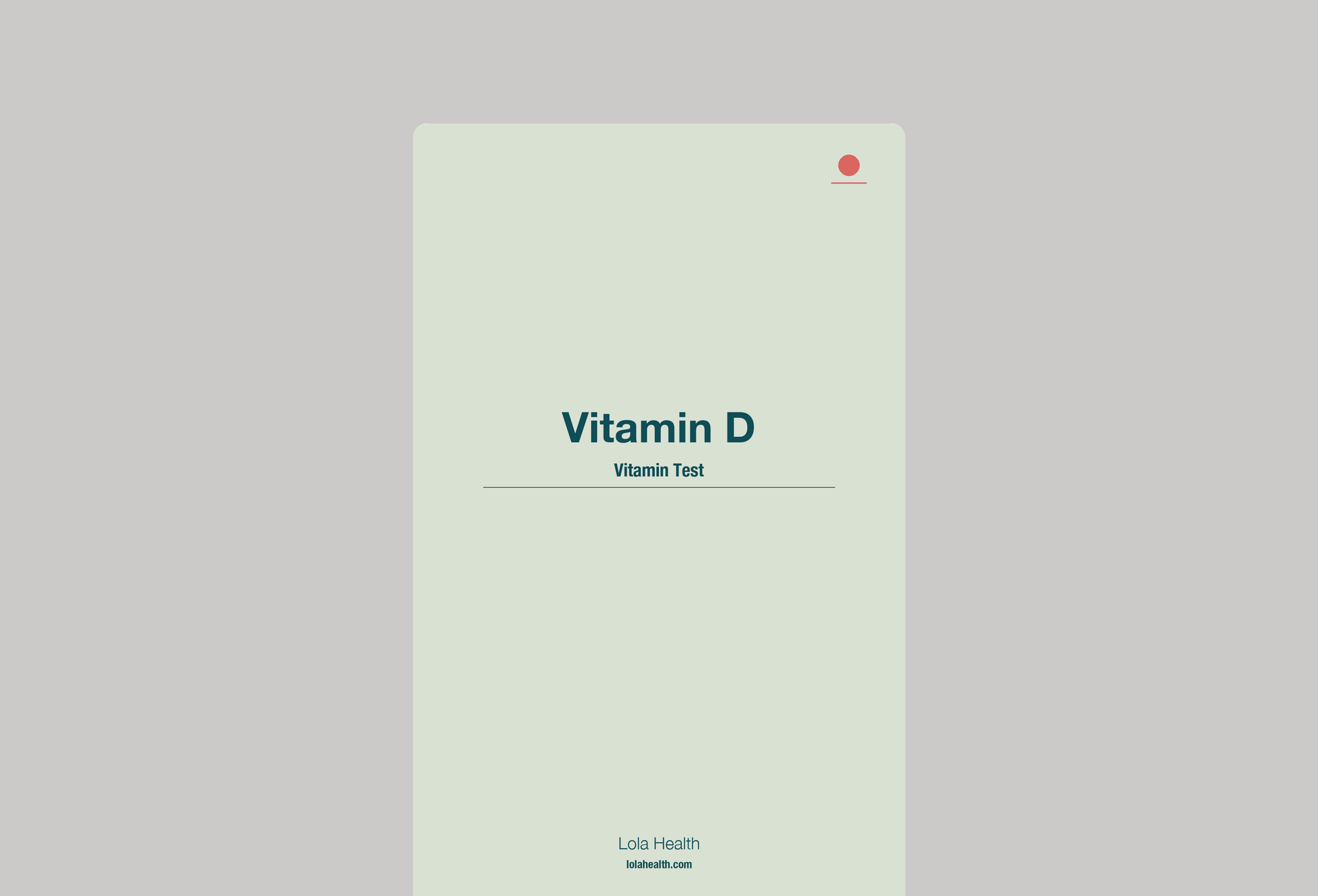 Vitamin D (25-OH) - Lola Health