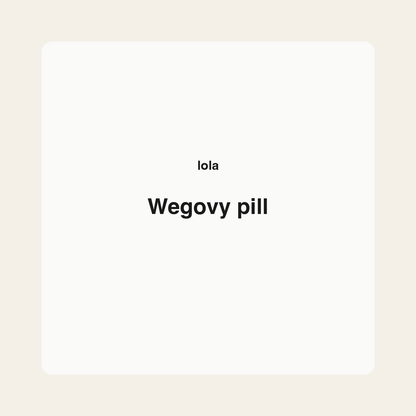 Wegovy pill
