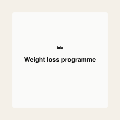Weight loss programme